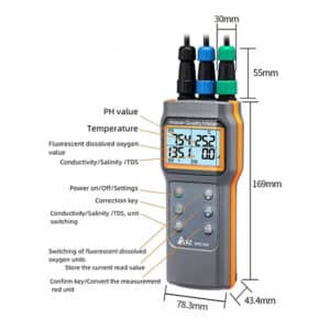 AZ86032 เครื่องวัด 6 in 1 pH EC TDS Salinity ODO และอุณหภูมิ พร้อมระบบชดเชยอุณหภูมิ กันน้ำตามมาตรฐาน IP67 - Image 6